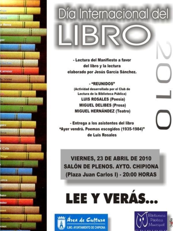 Convocados los actos conmemorativos del Día Internacional del Libro(Chipiona)