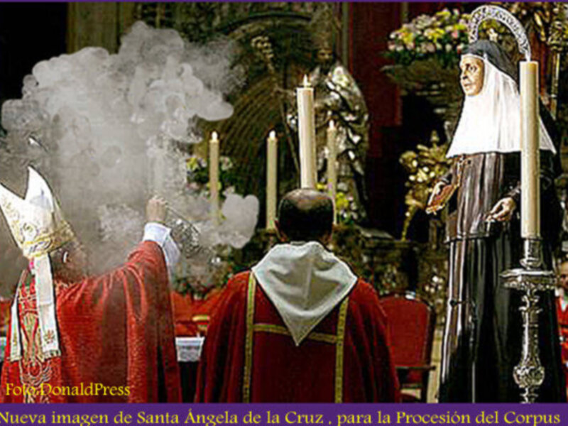 El arzobispo Monseñor Asenjo,  bendijo la imagen de Santa Ángela de la Cruz que, procesionará el proximo día 3 de junio en el Corpus de Sevilla.