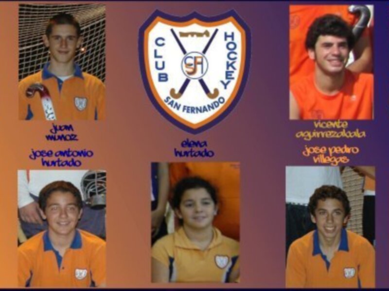 JUGADORES DEL CLUB DE HOCKEY SAN FERNANDO CON LA SELECCIÓN ANDALUZA