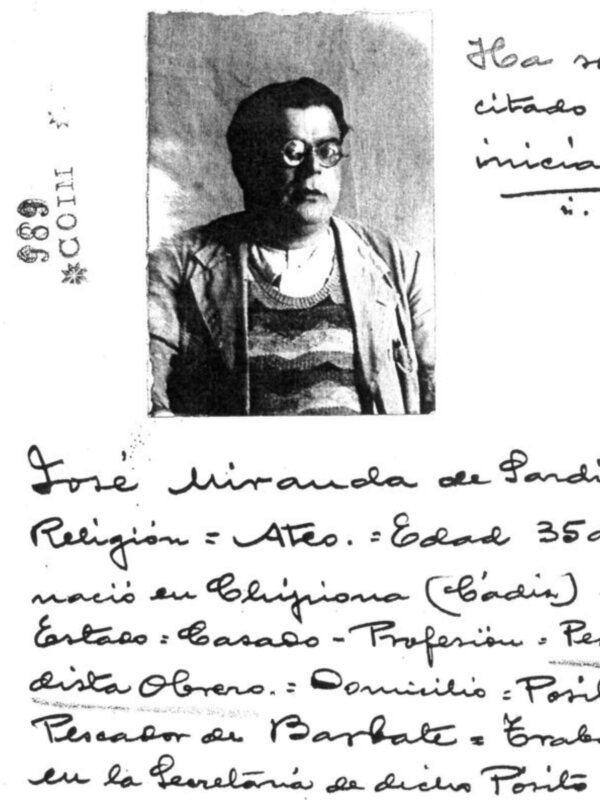 El Franquismo persiguió a Miranda de Sardi por masón hasta después de muerto.-(Chipiona)