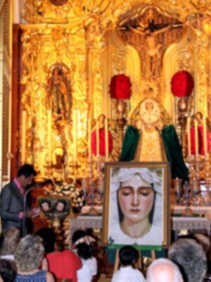La Antigua Hermandad de la Vera-cruz de Alcalá del Río, presento el cartel del XL Aniversario de la Coronación Canónica de la Stma. Virgen de las Angustias Coronada de Alcalá del Río.
