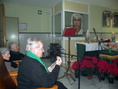 Santa Misa de Navidad, en la Residencia de Mayores, asistida, Virgen de las Angustias de Alcalá del Río.
