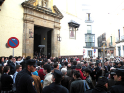El Cristo de la Salud de la Hermandad de la Candelaria, presidio el Vía crucis, del consejo, de Hermandades y Cofradías de Sevilla 2012.