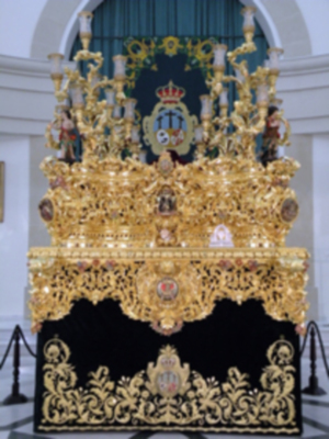 Exposición del  magnífico paso procesional del Cristo de la Vera-cruz de Alcalá del Rio. 