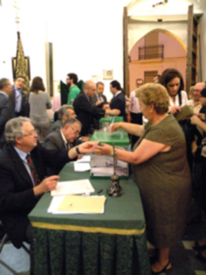 Gran expectación en el cabido de Elecciones de la Hermandad de la Vera-cruz de Alcalá del Rio.