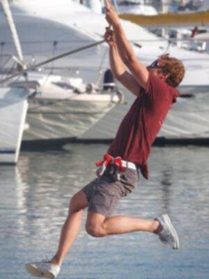 Piere Casiragui, tercer hijo de la Princesa Carolina de Mónaco y miembro de la Tripulación del Tuiga, en "la Semana Clásica de Puerto Sherry"