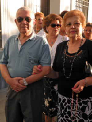 Procesión mañanera del Santo Patron San Gregorio de Osset de la localidad de Alcalá del Río