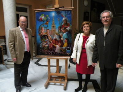 Sevilla.Presentado el cartel anunciador de la cabalgata de Reyes Magos del 2013, obra del pintor José Alberto Bedoya.
