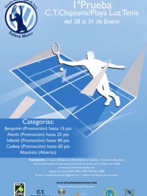 Chipiona volverá a ser uno de los escenarios del Circuito Provincial de Tenis Solera Motor