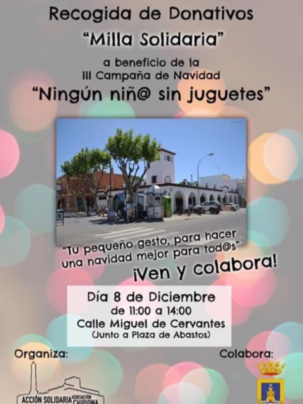 Acción Solidaria Chipiona llama a la solidaridad con la segunda campaña de Navidad “Ningún niño sin juguetes”