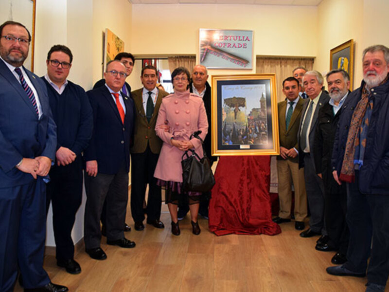 El cartel de la tertulia cofrade Cruz de Carey con una fotografía de la Virgen de la Estrella.