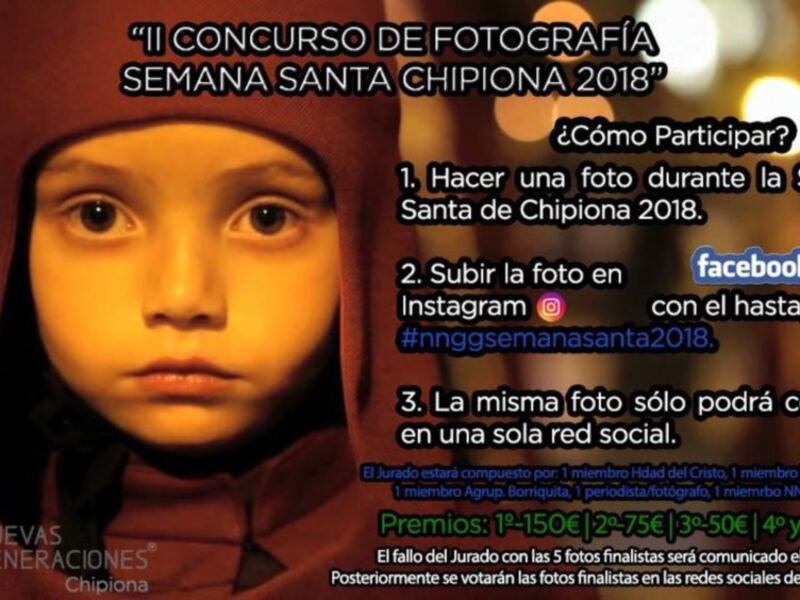 Nuevas Generaciones de Chipiona vuelve a lanzar su concurso fotográfico que promociona la Semana Santa local