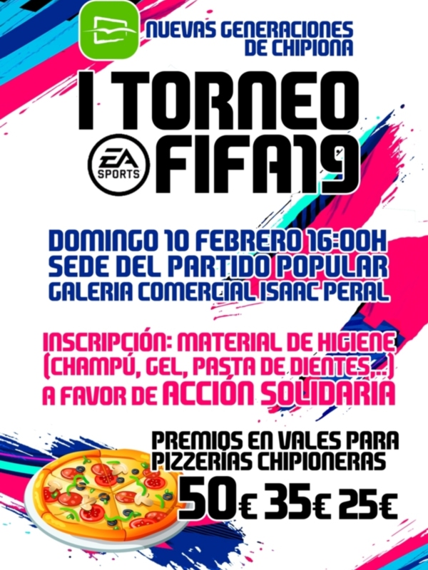 Nuevas Generaciones del PP de Chipiona organiza un torneo Fifa 19 de carácter benéfico