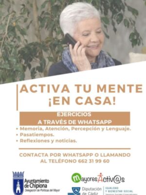 Chipiona lanza un programa de estimulación cognitiva a través de Whatsapp