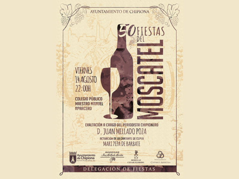 Juan Mellado Poza exalta esta noche unas Fiestas del Moscatel que cumplen 50 años y rinden homenaje póstumo a Manuel Torices Naval 