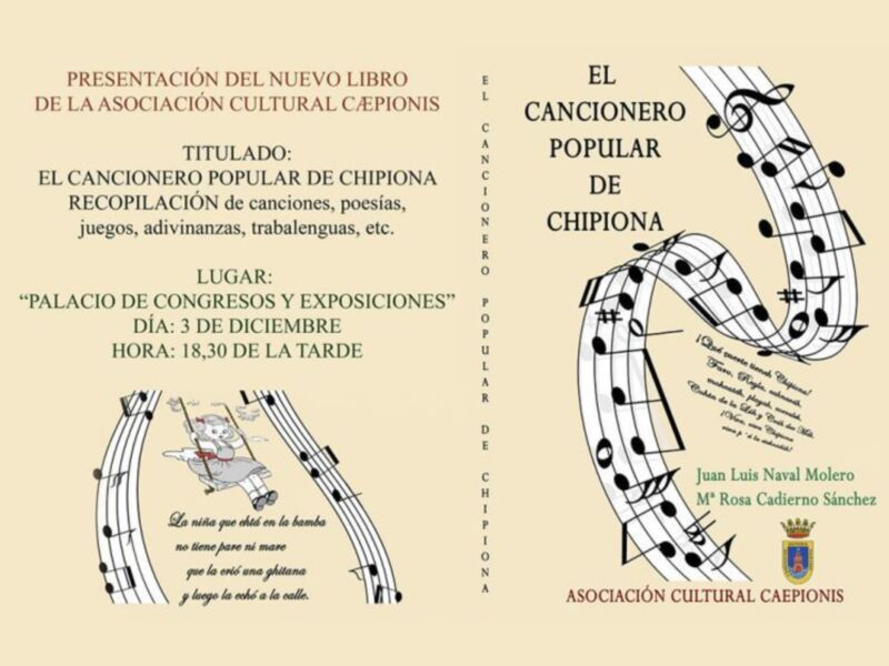 Este viernes se presenta el libro ‘El cancionero popular de Chipiona’, obra de Juan Luis Naval y María Rosa Cadierno