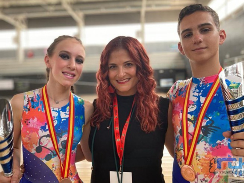 Dani Rodríguez medalla de bronce en el Campeonato de España por parejas de patinaje artístico