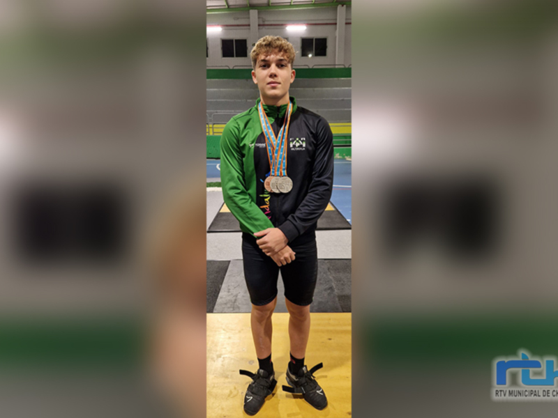 El haltera chipionero Miguel Ángel Chamorro se proclama subcampeón de España Sub 17 en la categoría de 73 kilos 