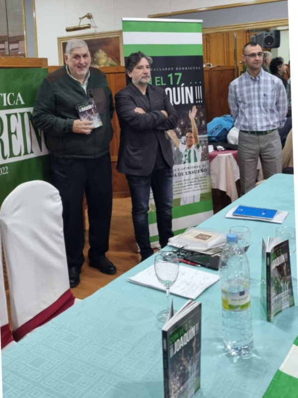 La Peña Bética Santo Reino de Jaén organizó la presentación de Con el 17... ¡¡¡Joaquín!!!, este domingo  día 28 en el Restaurante La Verja 