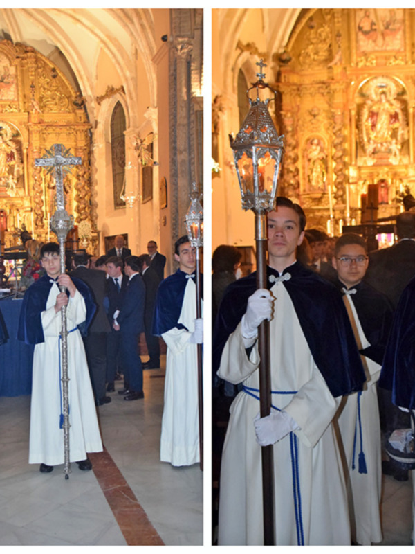 El Vía Crucis penitencial se celebró en el interior del templo debido a las inclemencias del tiempo.