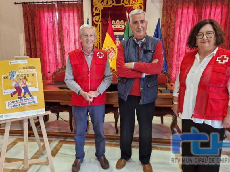 Cruz Roja de Chipiona presenta el Sorteo del Oro 2025, que recoge fondos con destino a las personas necesitadas de la población 