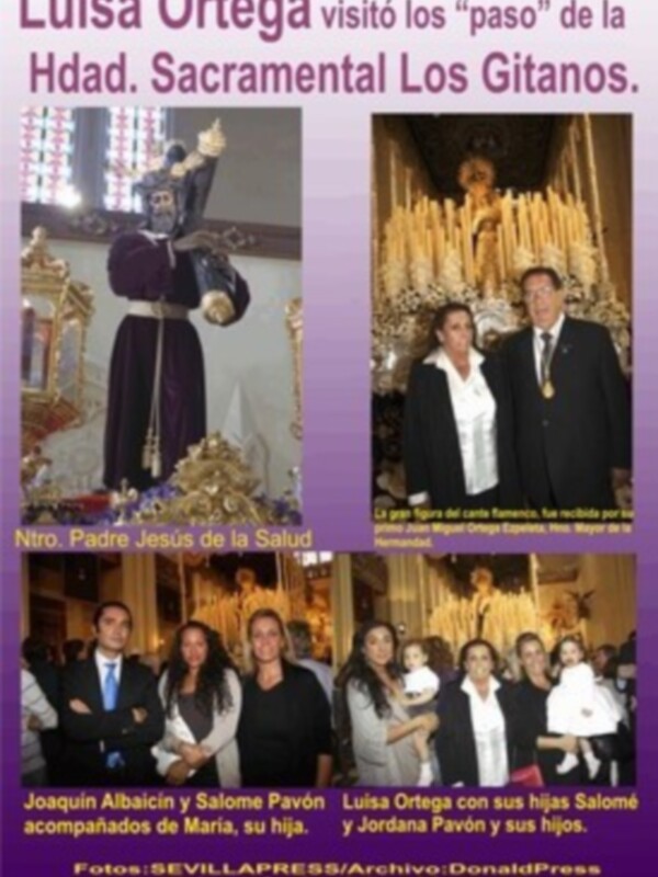 Visita Especial de la gran figura del cante Luisa Ortega y familia a la Hdad. Sacramental Los Gitanos, departió con ellos Juan Miguel Ortega Ezpeleta.