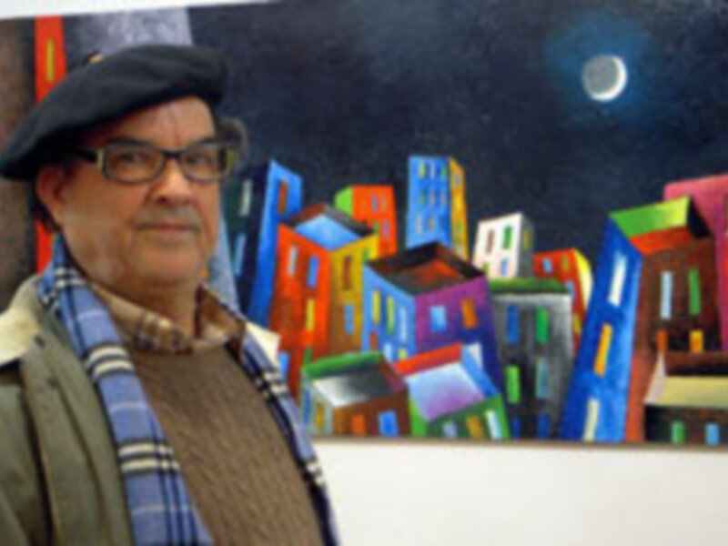 Montalbán recupera sus orígenes con geometrías y colores cosmopolitas,en la sala de El Chusco de Chipiona