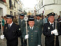 Guardias civiles durante una procesión en la ciudad de Sevilla, España.