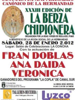 Cartel de la Berza con los grandes de la copla de Canal Sur