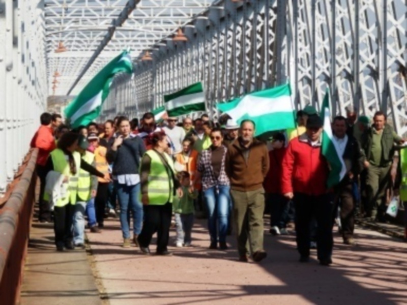 La Coalición Partido Andalucista-Compromiso con Lora realizó la marcha reivindicativa por el arreglo de la carretera del veredón