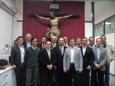 Sevilla. Bendición e inauguración del estudio de escultura de Manuel Mazueco García.