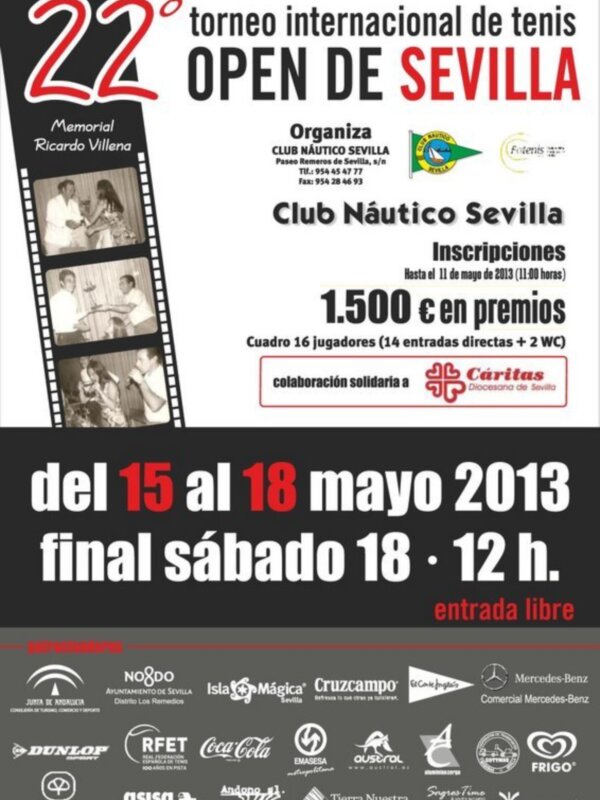 Abierto el plazo de inscripción para el XXII Open internacional de Sevilla de tenis-Memorial Ricardo Villena
