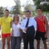El Secretario General para el Deporte, con los campeones mundiales del Club Náutico Sevilla