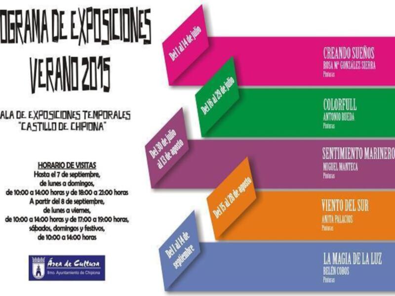 Cinco exposiciones de pintura componen el programa de exposiciones del Castillo para el verano de 2015 