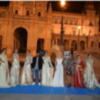 Sevilla.La Plaza de España de Sevilla testigo de pasarela de Custo Barcelona y caftanes marroquí.