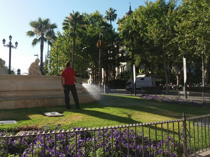 El agua de riego de parques y jardines