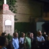 Costaleros del palio de la virgen de la Paz para su coronación, con los Donantes de Organos
