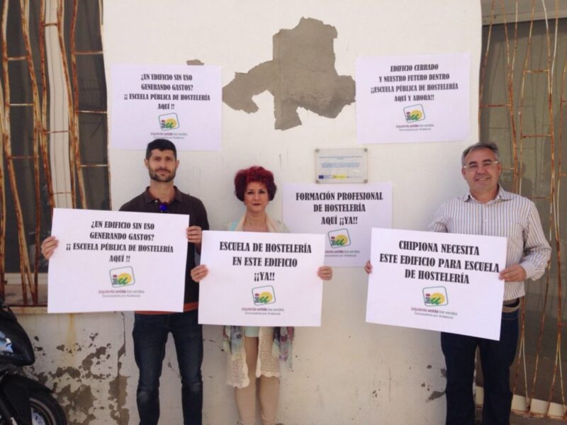 Izquierda Unida de Chipiona plantea diversas acciones institucionales solicitando la puesta en marcha la escuela de hostelería.