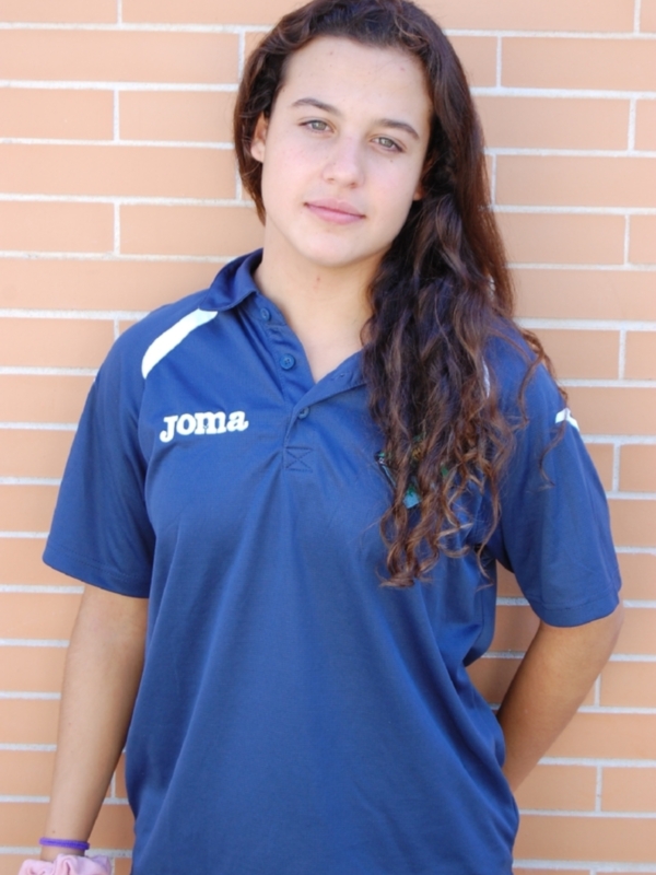 María Roldán, con la selección española de waterpolo