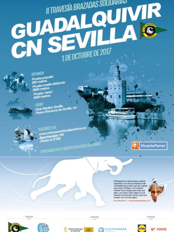II Travesía a nado solidaria del Guadalquivir Club Náutico Sevilla