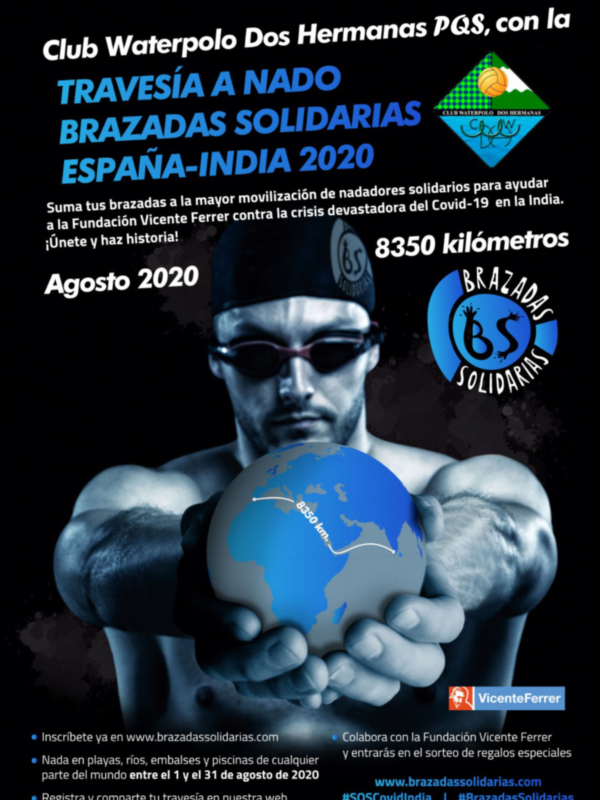 Travesía a nado solidaria en la India. 8350 kilómetros, agosto 2020.
