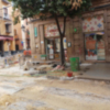 El arbolado de la calle Mateos Gago de Sevilla afectado por las obras.