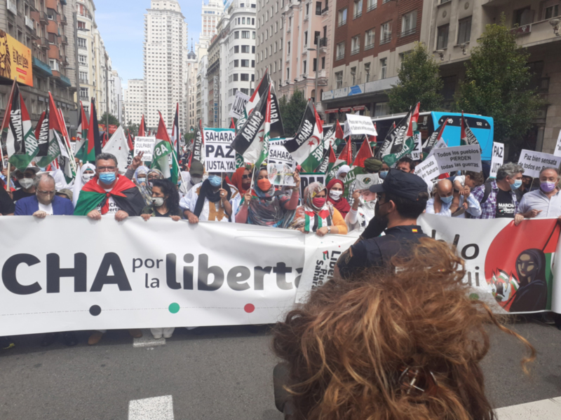 Marcha por la Libertad del Pueblo Saharaui. Etapa Final .- Campo del Moro- Plaza de España- Puerta del Sol 19 de Junio