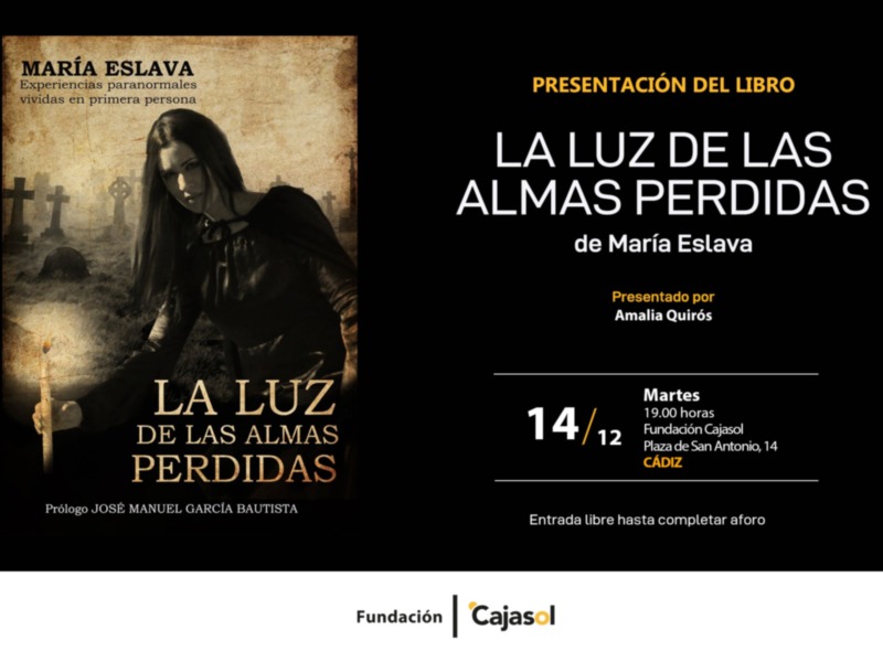 María Eslava presenta su novela "La luz de las almas perdidas" el martes 14 de diciembre en la Fundación Cajasol de Cádiz