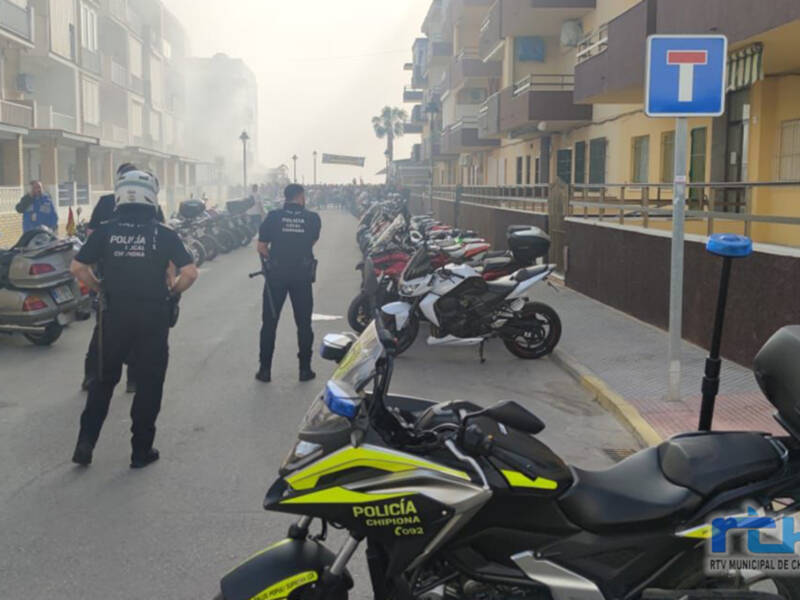 La Policía Local de Chipiona tramitó 244 expedientes por infracciones de tráfico y ruidos durante el puente del Mundial de Motociclismo  