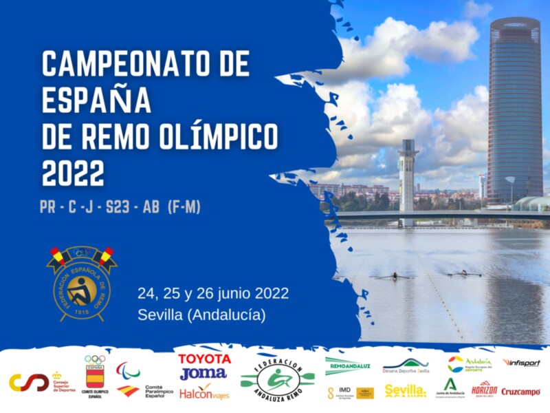 Campeonato de España de Remo Olímpico 2022. Sevilla, Andalucía. 24-25 y 26 de junio.