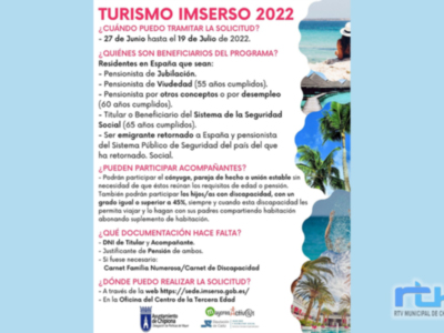 La oficina del Centro de la Tercera Edad de Chipiona tramita desde hoy las solicitudes para las vacaciones del Imserso