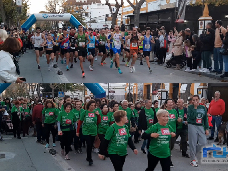 Casi 500 participantes en una gran fiesta del deporte de Chipiona que unía la histórica Carrera San Silvestre y la marcha contra el cáncer