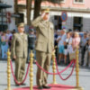 Desfile militar del Ejército en el centro de Sevilla previo al de la Fiesta Nacional