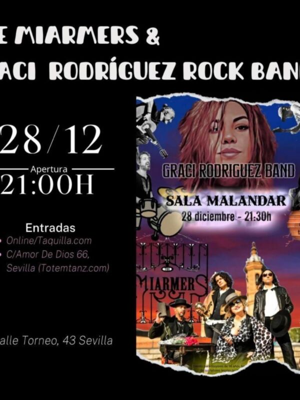 El jueves 28 en Malandar Paz de Alarcón con The Miarmers y Graci Rodríguez Band ofrecen un concierto conjunto exclusivo